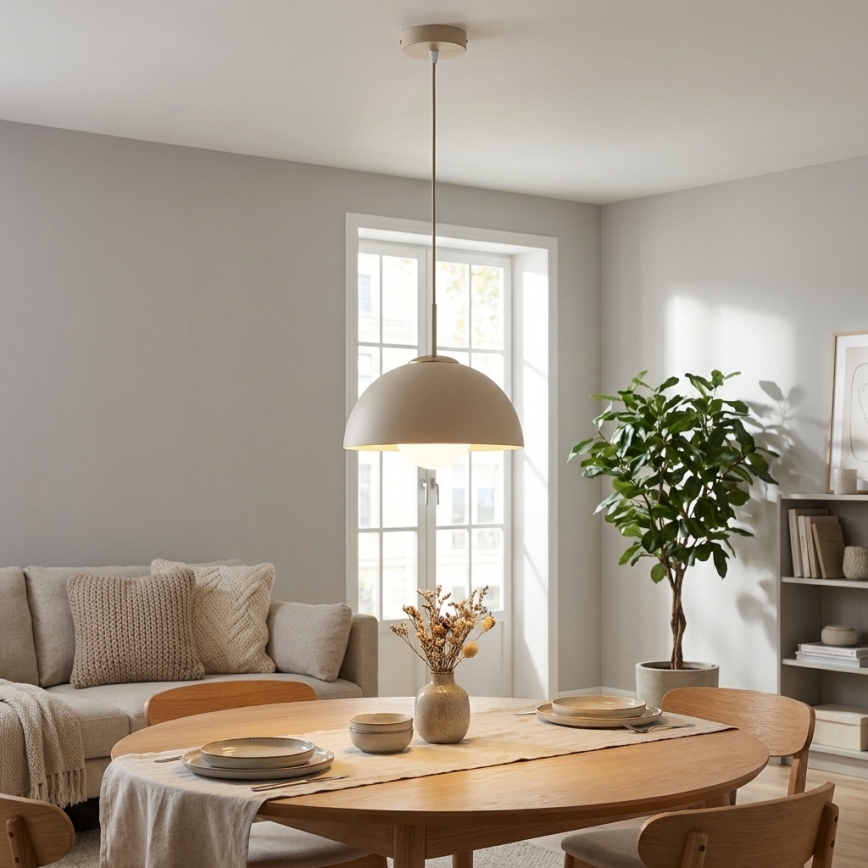 Brilagi - Lampadario a sospensione con cavo 1xE27/60W/230V Ø 30 cm beige/oro