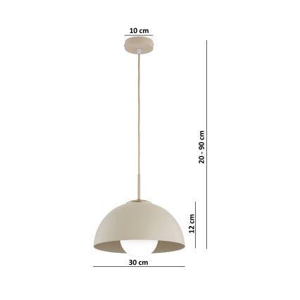 Brilagi - Lampadario a sospensione con cavo 1xE27/60W/230V Ø 30 cm beige/oro