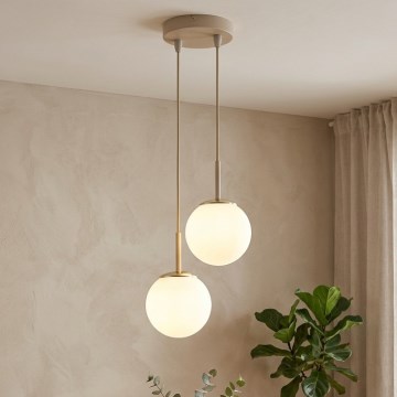 Brilagi - Lampadario a sospensione con cavo 2xE27/60W/230V beige/oro