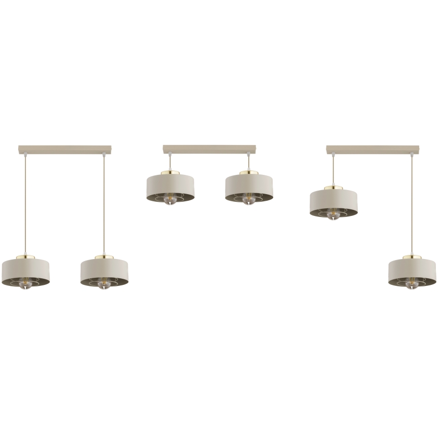 Brilagi - Lampadario a sospensione con cavo 2xE27/60W/230V beige/oro