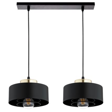Brilagi - Lampadario a sospensione con cavo 2xE27/60W/230V nero/oro