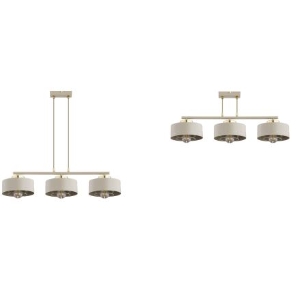 Brilagi - Lampadario a sospensione con cavo 3xE27/60W/230V beige/oro