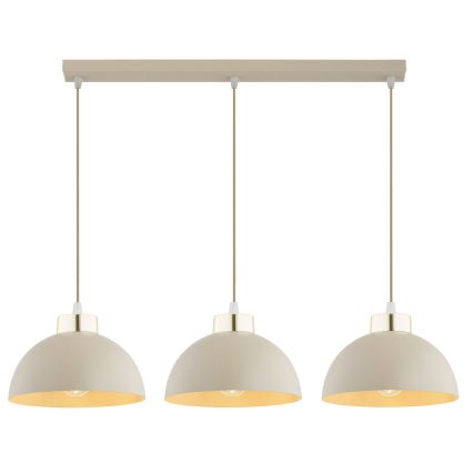 Brilagi - Lampadario a sospensione con cavo 3xE27/60W/230V beige/oro