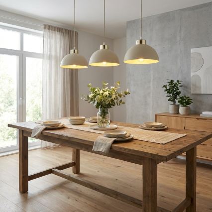 Brilagi - Lampadario a sospensione con cavo 3xE27/60W/230V beige/oro