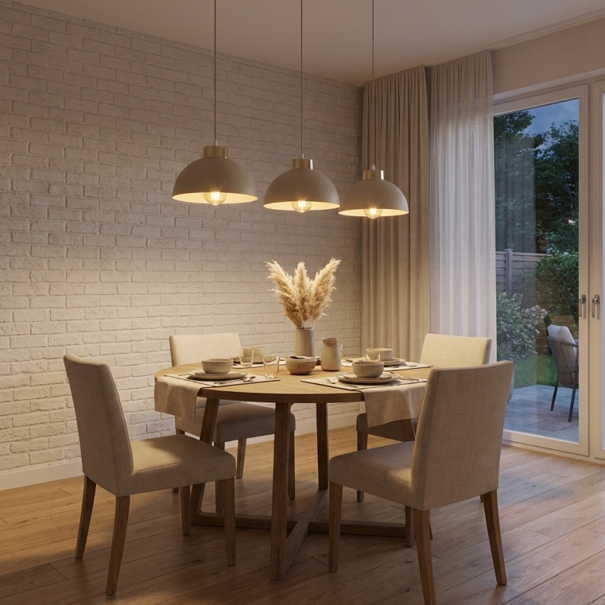 Brilagi - Lampadario a sospensione con cavo 3xE27/60W/230V beige/oro