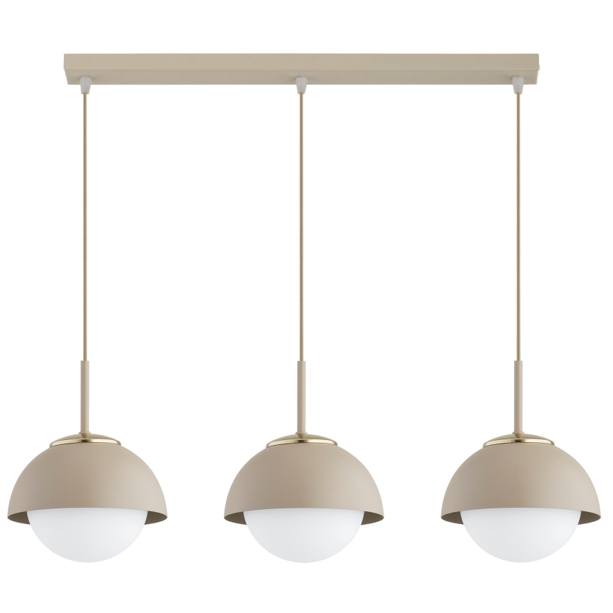 Brilagi - Lampadario a sospensione con cavo 3xE27/60W/230V beige/oro