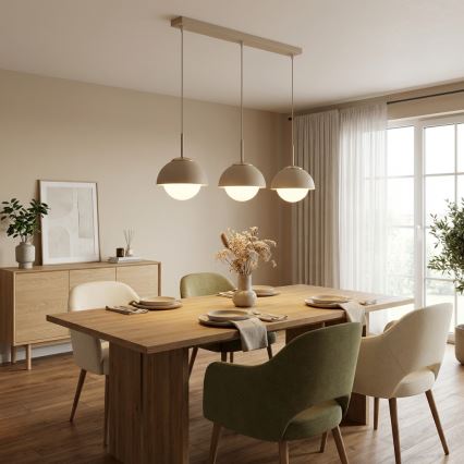 Brilagi - Lampadario a sospensione con cavo 3xE27/60W/230V beige/oro