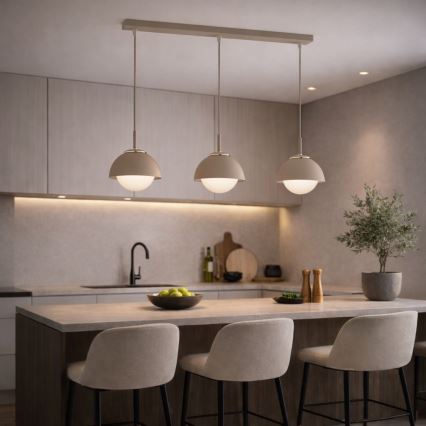 Brilagi - Lampadario a sospensione con cavo 3xE27/60W/230V beige/oro