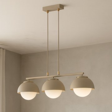 Brilagi - Lampadario a sospensione con cavo 3xE27/60W/230V beige/oro