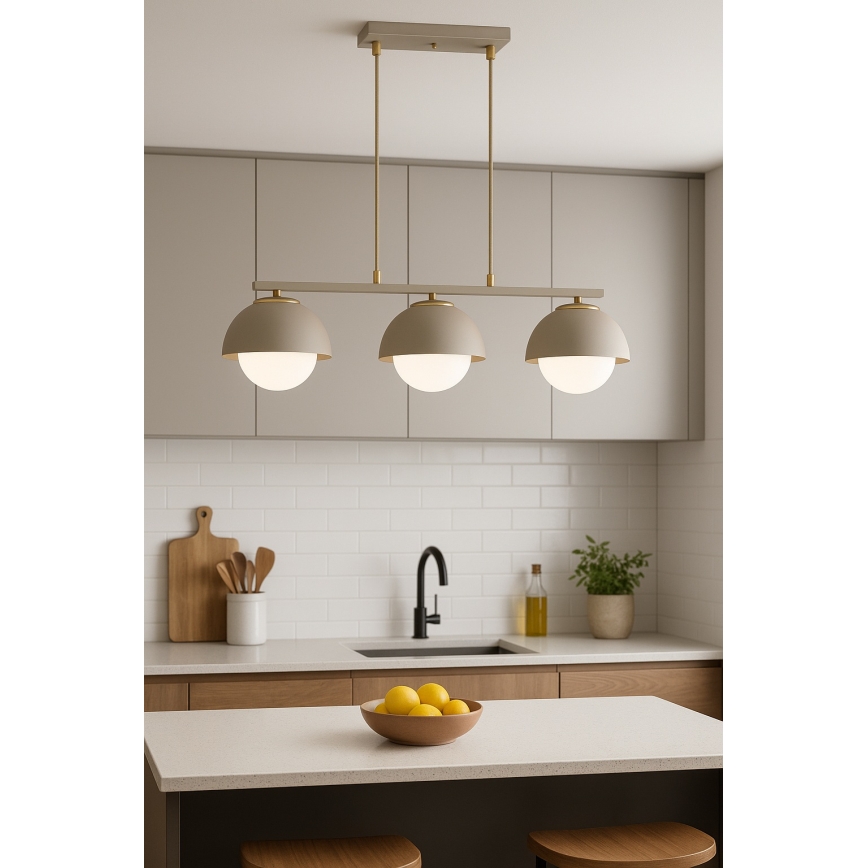 Brilagi - Lampadario a sospensione con cavo 3xE27/60W/230V beige/oro
