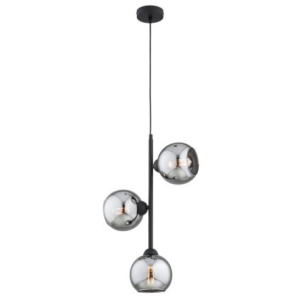 Brilagi - Lampadario a sospensione con cavo 3xE27/60W/230V nero/grigio fumé