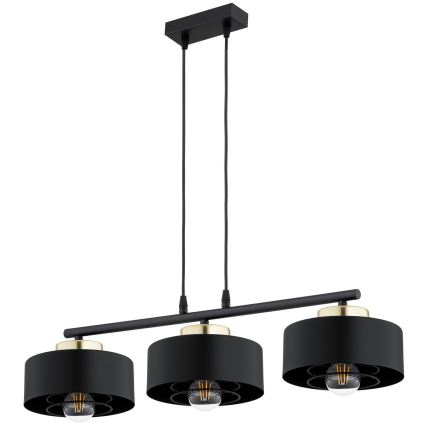 Brilagi - Lampadario a sospensione con cavo 3xE27/60W/230V nero/oro