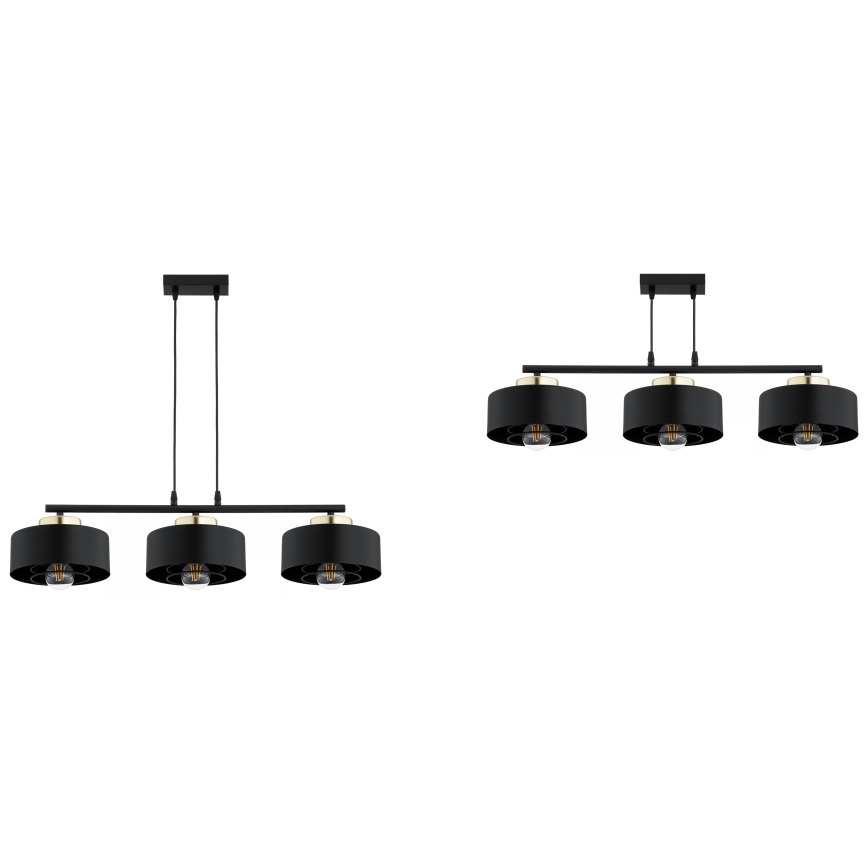 Brilagi - Lampadario a sospensione con cavo 3xE27/60W/230V nero/oro