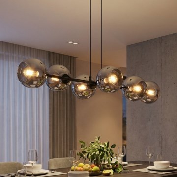 Brilagi - Lampadario a sospensione con cavo 6xE27/60W/230V nero/grigio fumo