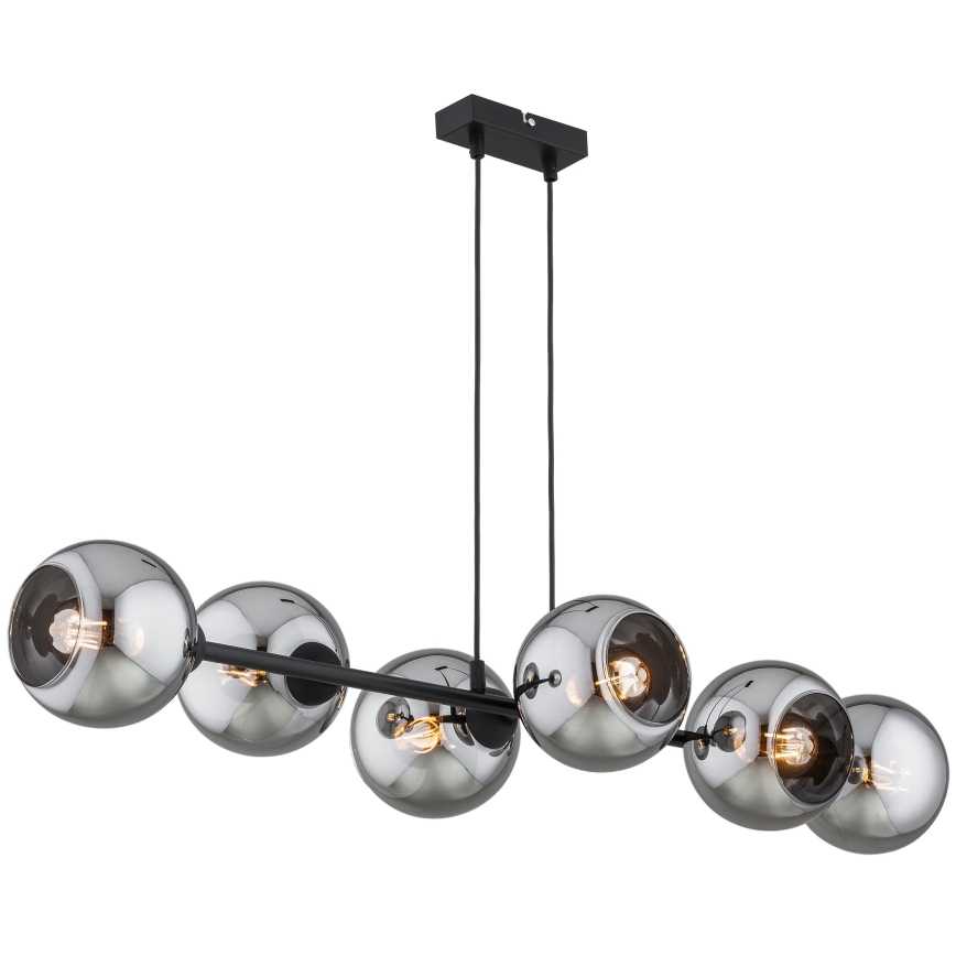 Brilagi - Lampadario a sospensione con cavo 6xE27/60W/230V nero/grigio fumo