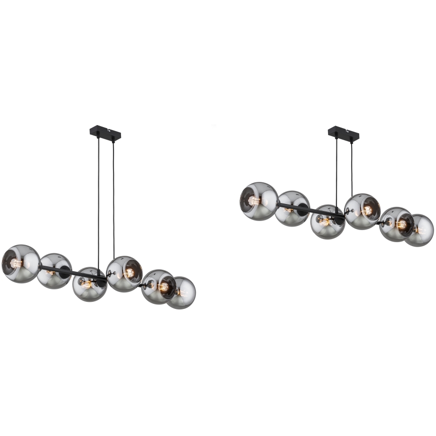 Brilagi - Lampadario a sospensione con cavo 6xE27/60W/230V nero/grigio fumo