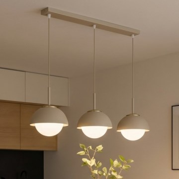 Brilagi - Lampadario a sospensione con cavo COSMO 3xE27/60W/230V beige/oro