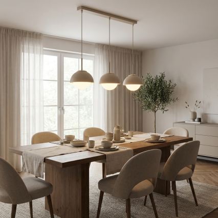 Brilagi - Lampadario a sospensione con cavo COSMO 3xE27/60W/230V beige/oro