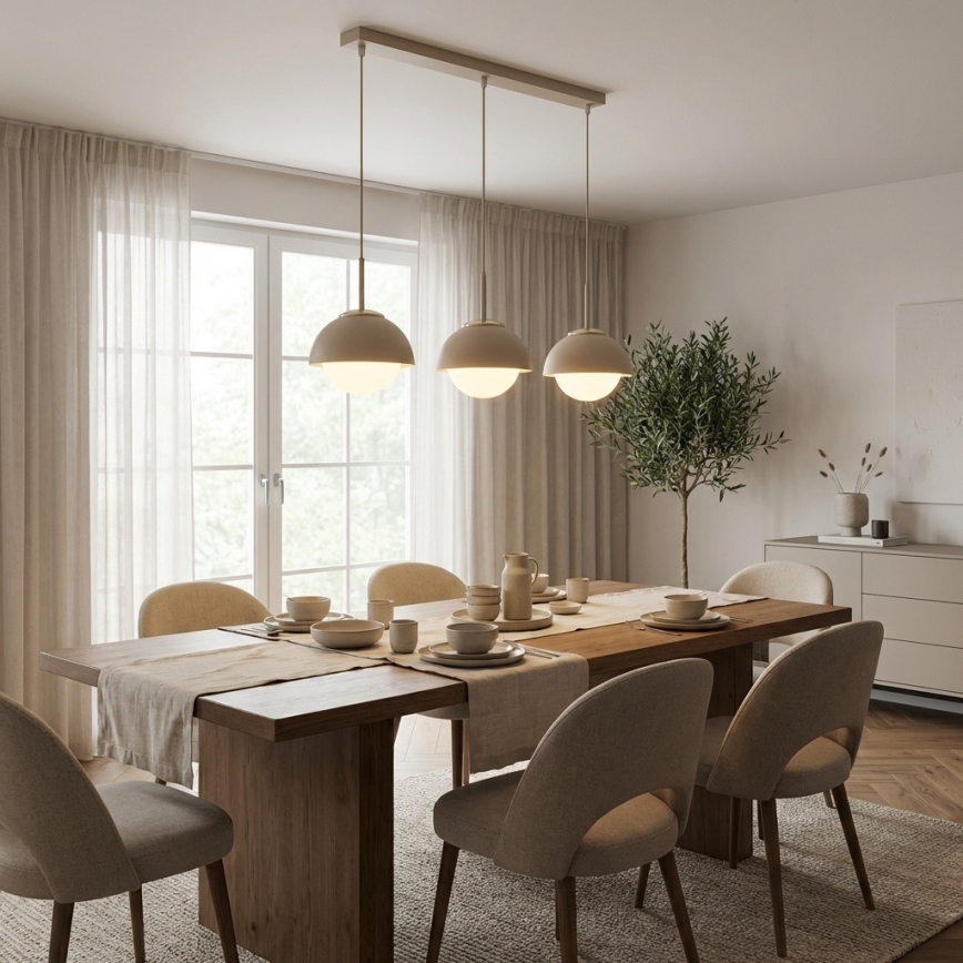 Brilagi - Lampadario a sospensione con cavo COSMO 3xE27/60W/230V beige/oro