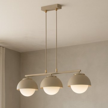 Brilagi - Lampadario a sospensione con cavo COSMO 3xE27/60W/230V beige/oro