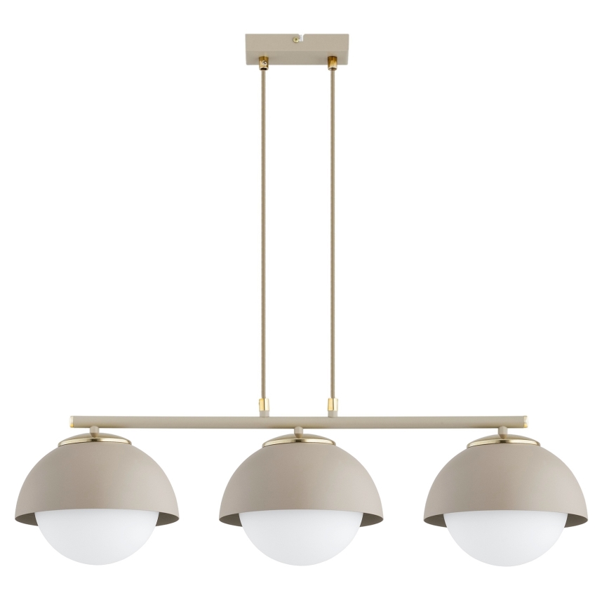 Brilagi - Lampadario a sospensione con cavo COSMO 3xE27/60W/230V beige/oro