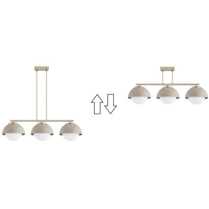 Brilagi - Lampadario a sospensione con cavo COSMO 3xE27/60W/230V beige/oro