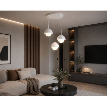BRILAGI - Lampadario a sospensione con cavo COSMO 3xE27/60W/230V bianco/oro