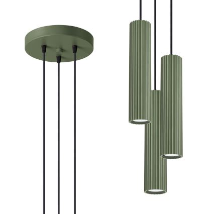 Brilagi - Lampadario a sospensione con cavo CRESTO 3xGU10/10W/230V verde