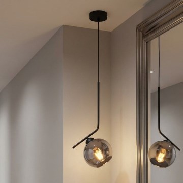 Brilagi - Lampadario a sospensione con cavo DIOR 1xE27/60W/230V nero/grigio fumé