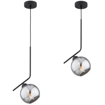 Brilagi - Lampadario a sospensione con cavo DIOR 1xE27/60W/230V nero/grigio fumé
