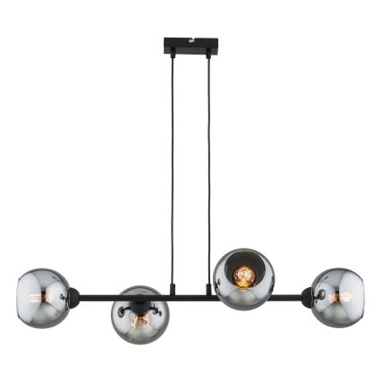 Brilagi - Lampadario a sospensione con cavo DIOR 4xE27/60W/230V nero/grigio fumé