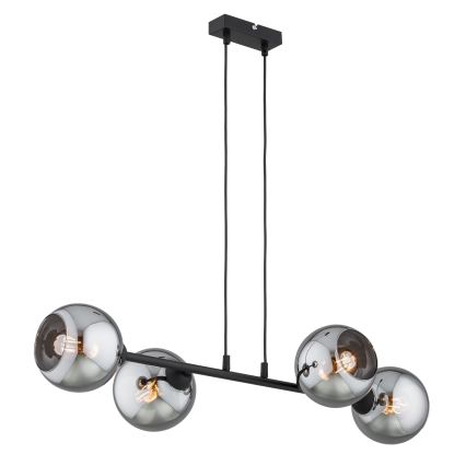 Brilagi - Lampadario a sospensione con cavo DIOR 4xE27/60W/230V nero/grigio fumé