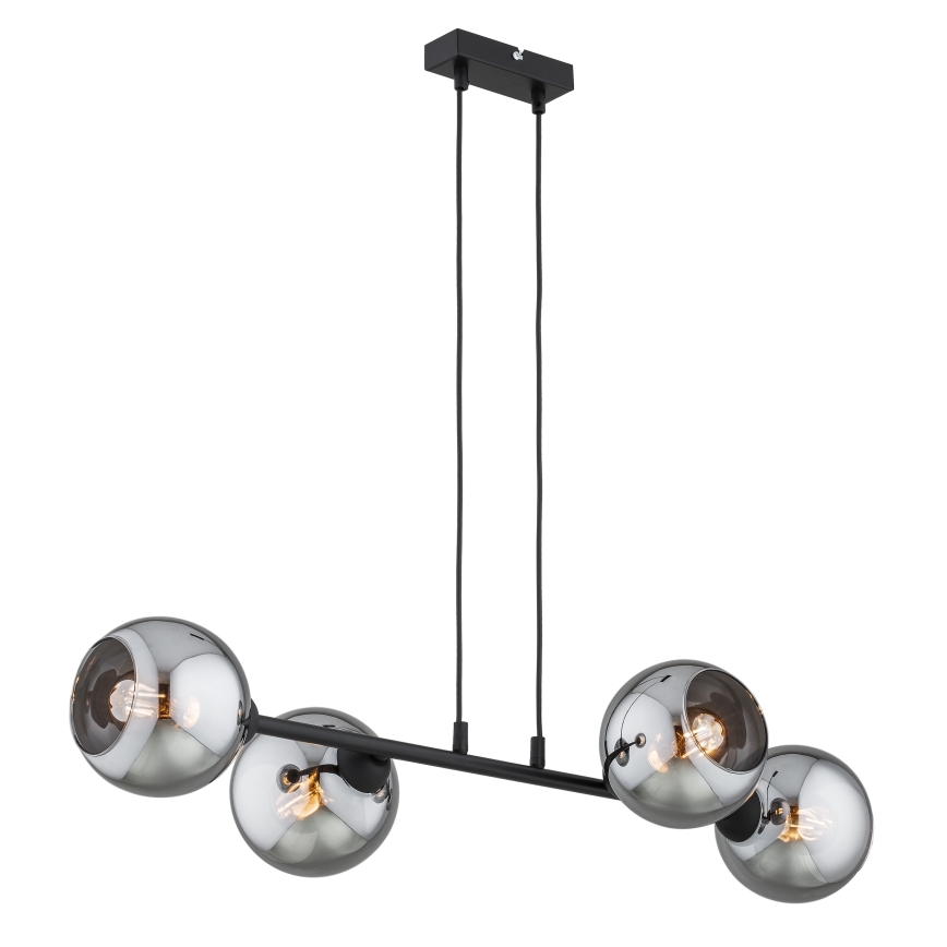 Brilagi - Lampadario a sospensione con cavo DIOR 4xE27/60W/230V nero/grigio fumé