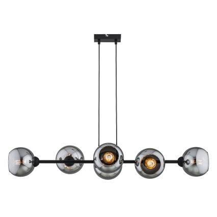 Brilagi - Lampadario a sospensione con cavo DIOR 6xE27/60W/230V nero/grigio fumo