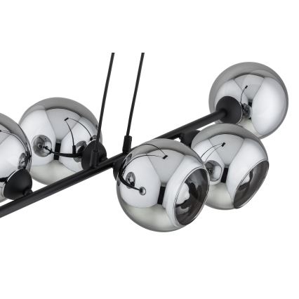 Brilagi - Lampadario a sospensione con cavo DIOR 6xE27/60W/230V nero/grigio fumo