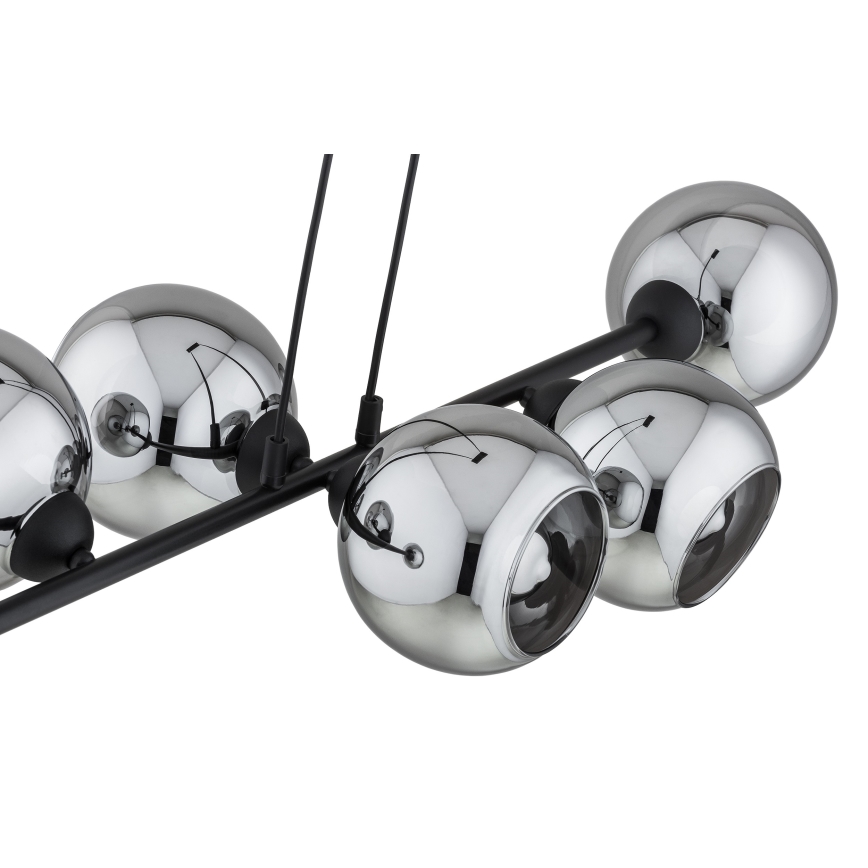 Brilagi - Lampadario a sospensione con cavo DIOR 6xE27/60W/230V nero/grigio fumo