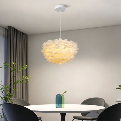 Brilagi - Lampadario a sospensione con cavo FEATHER 3xE27/40W/230V, Ø 40 cm, bianco