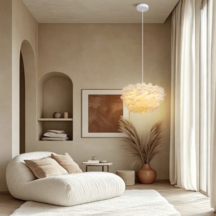 Brilagi - Lampadario a sospensione con cavo FEATHER 3xE27/40W/230V, Ø 40 cm, bianco