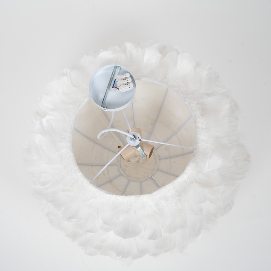 Brilagi - Lampadario a sospensione con cavo FEATHER 3xE27/40W/230V, Ø 40 cm, bianco