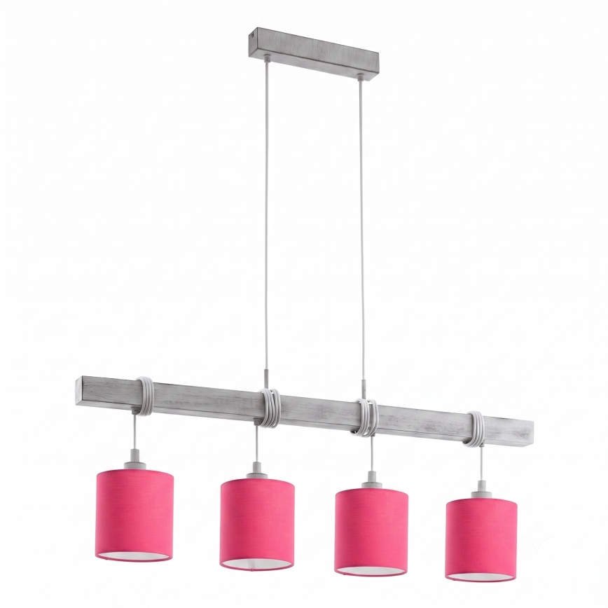 Brilagi - Lampadario a sospensione con cavo LED NUBILA 4xE27/60W/230V grigio/rosa