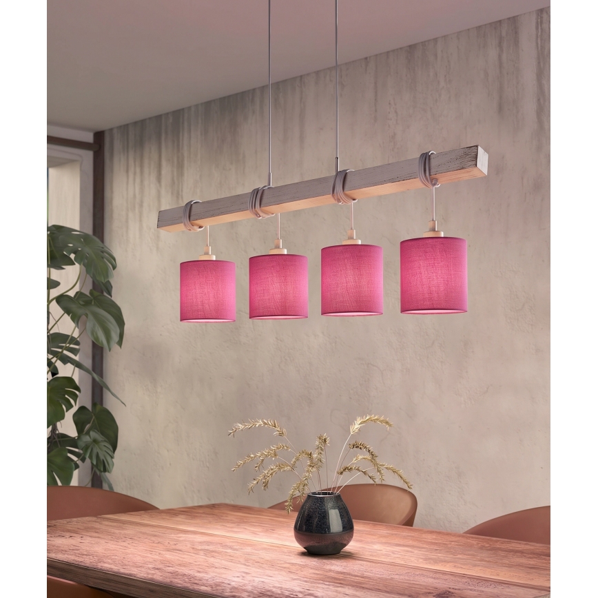 Brilagi - Lampadario a sospensione con cavo LED NUBILA 4xE27/60W/230V grigio/rosa