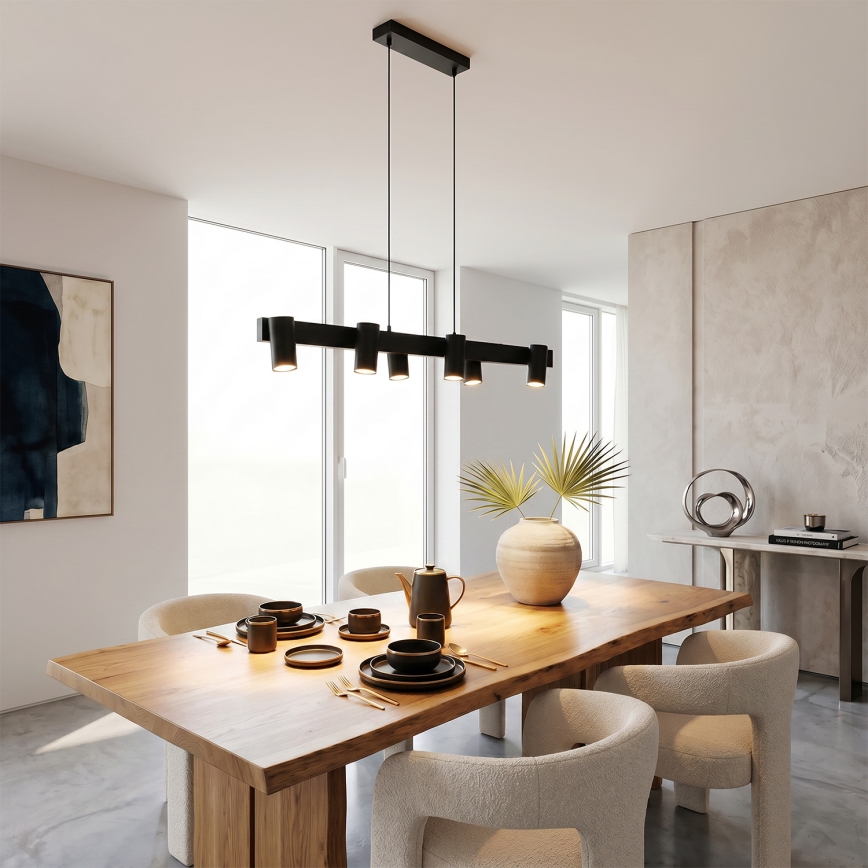 Brilagi - Lampadario LED RGBW dimmerabile a sospensione su cavo SELE 6xGU10/6,5W/230V 2700-6500K nero + telecomando