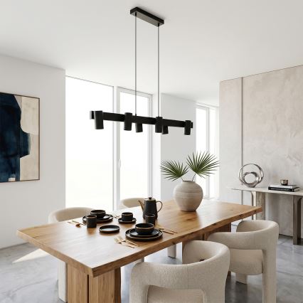 Brilagi - Lampadario LED RGBW dimmerabile a sospensione su cavo SELE 6xGU10/6,5W/230V 2700-6500K nero + telecomando