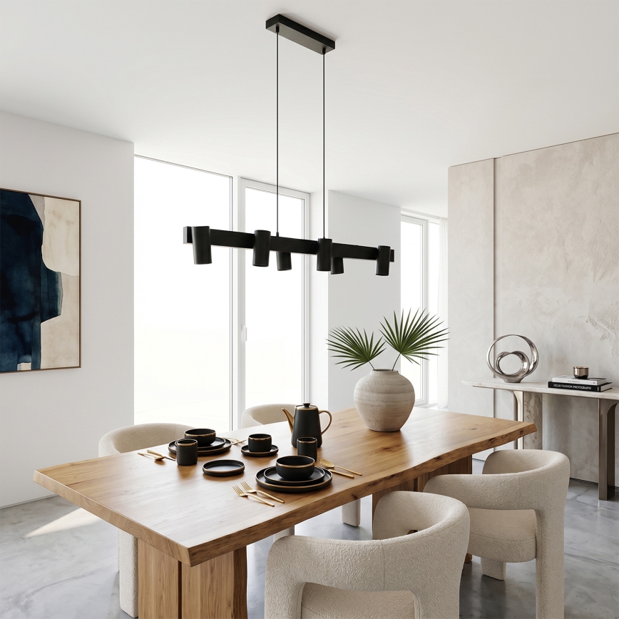 Brilagi - Lampadario LED RGBW dimmerabile a sospensione su cavo SELE 6xGU10/6,5W/230V 2700-6500K nero + telecomando