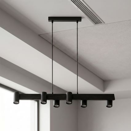 Brilagi - Lampadario LED RGBW dimmerabile a sospensione su cavo SELE 6xGU10/6,5W/230V 2700-6500K nero + telecomando
