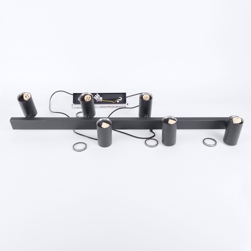 Brilagi - Lampadario LED RGBW dimmerabile a sospensione su cavo SELE 6xGU10/6,5W/230V 2700-6500K nero + telecomando