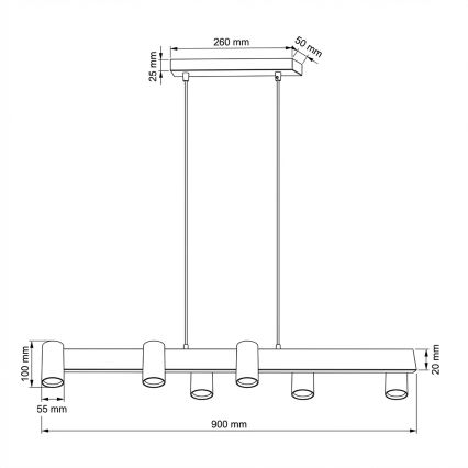 Brilagi - Lampadario LED RGBW dimmerabile a sospensione su cavo SELE 6xGU10/6,5W/230V 2700-6500K nero + telecomando
