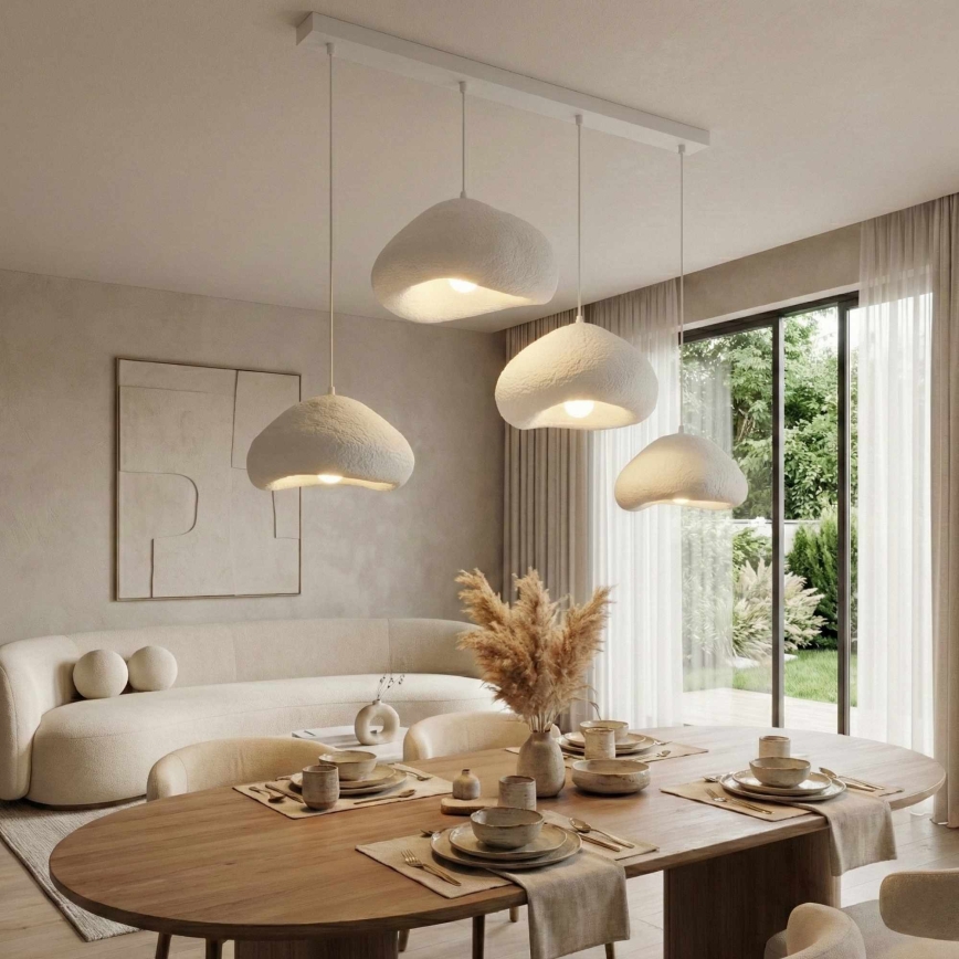 Brilagi - Lampadario a sospensione con cavo LORA 4xE27/40W/230V bianco