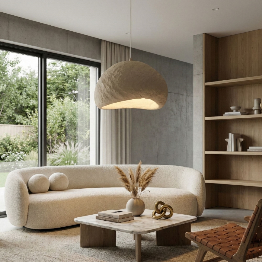 Brilagi - Lampadario a sospensione con cavo LOVAL 1xE27/40W/230V Ø 50 cm beige