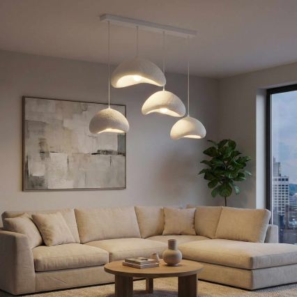 Brilagi - Lampadario a sospensione con cavo LUNA 4xE27/40W/230V bianco